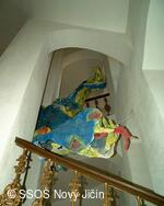 Soukromá střední odborná škola podnikatelská a textilní, hlavní budova, schodiště